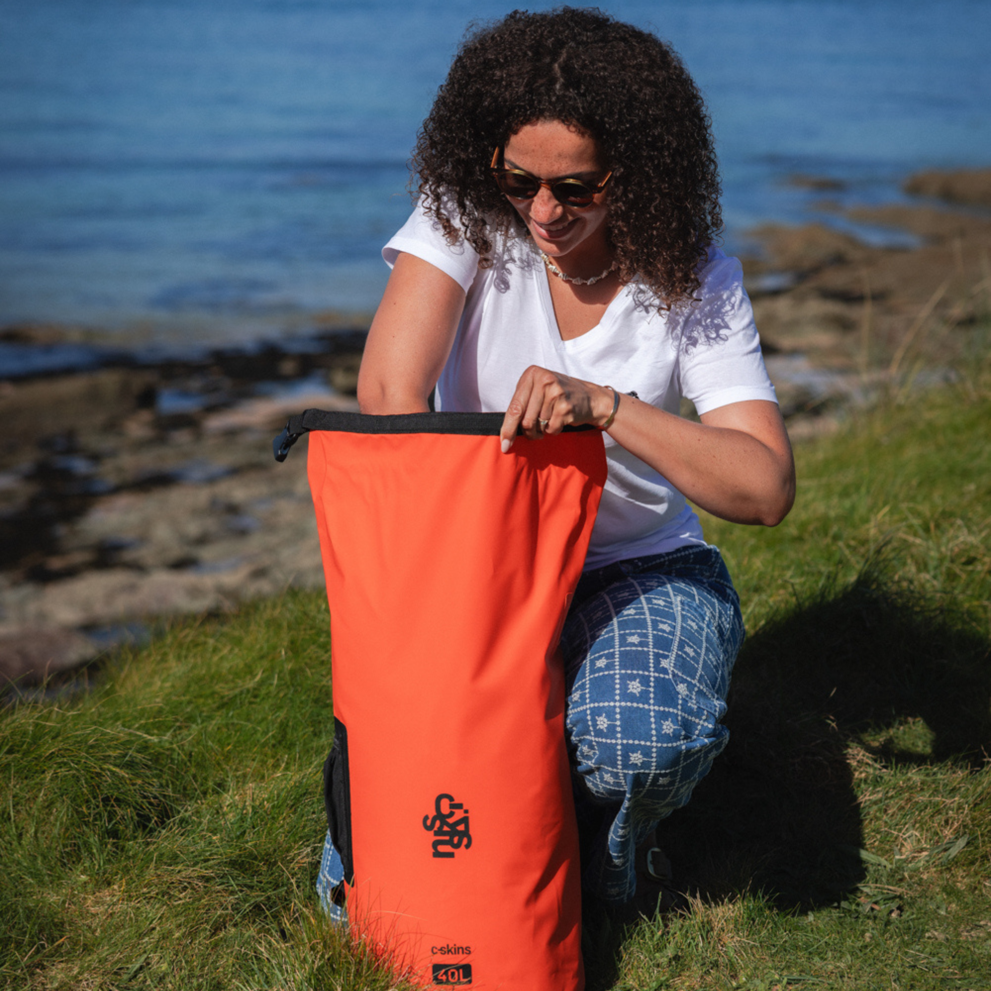 C-Skins Session 40L Dry Bag Backpack (Flame Orange)