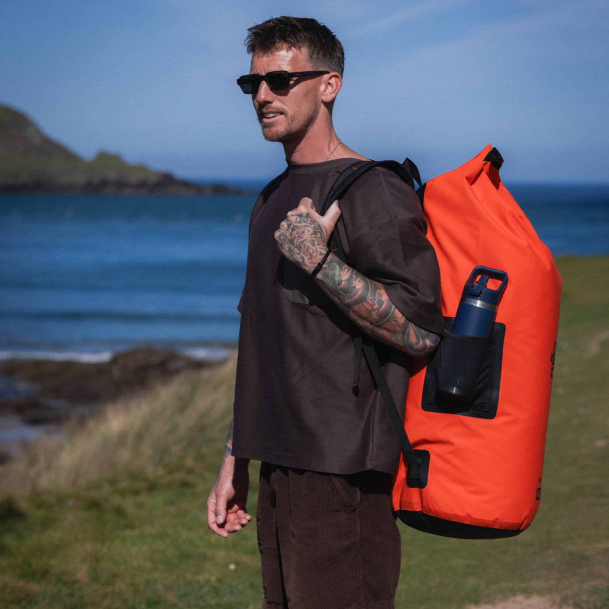 C-Skins Session 60L Dry Bag Backpack (Flame Orange)
