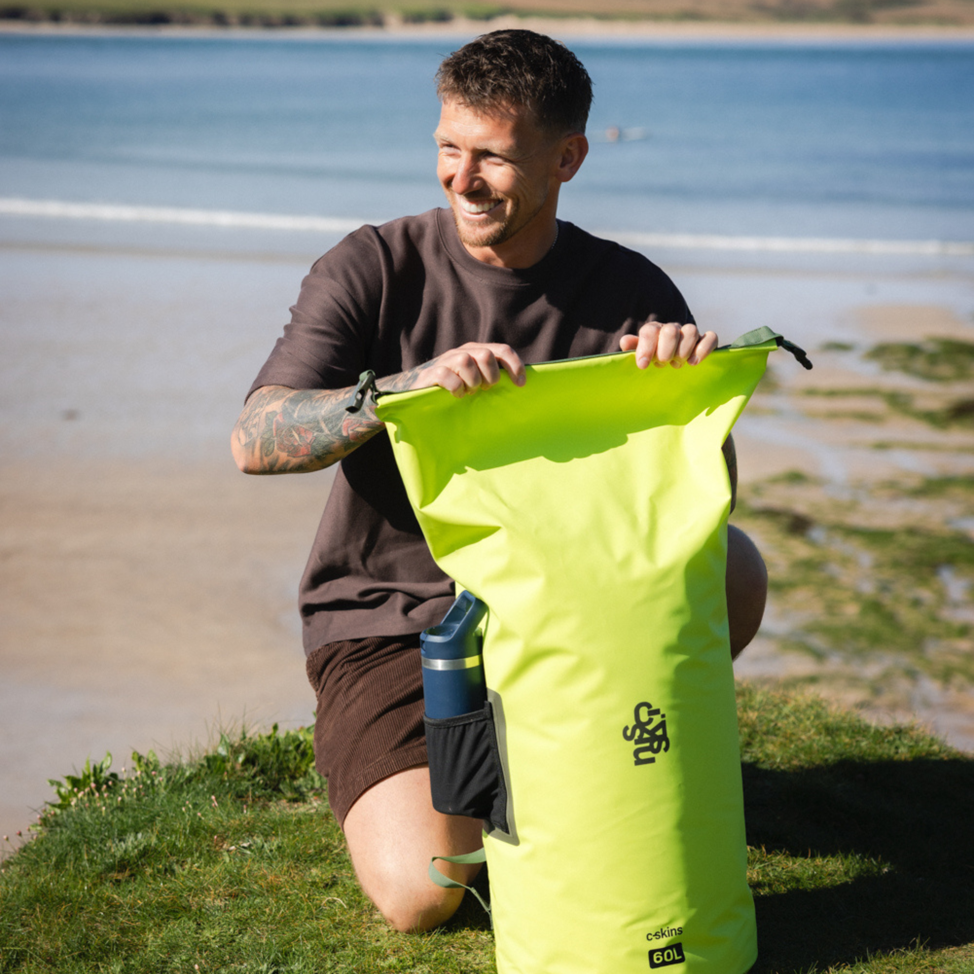 C-Skins Session 60L Dry Bag Backpack (Flash Green)