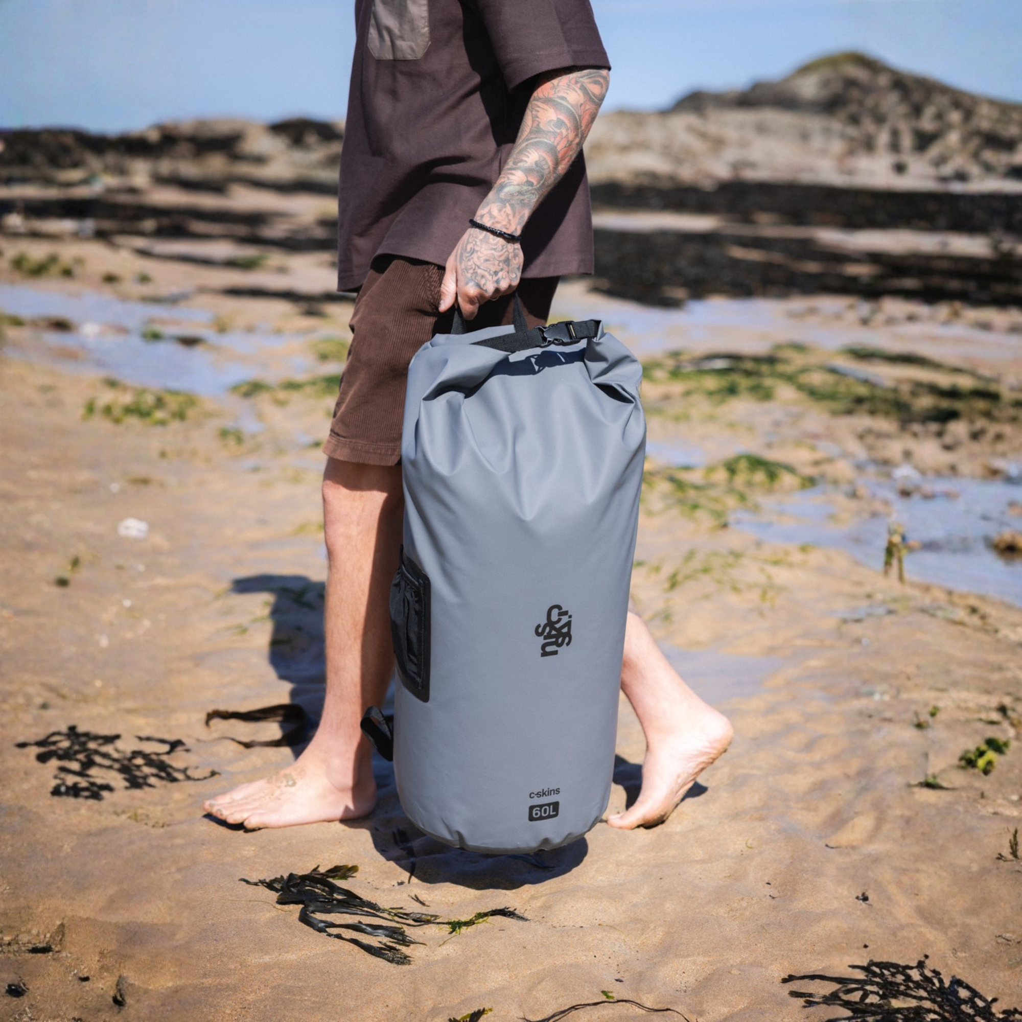 C-Skins Session 60L Dry Bag Backpack (Storm Grey)