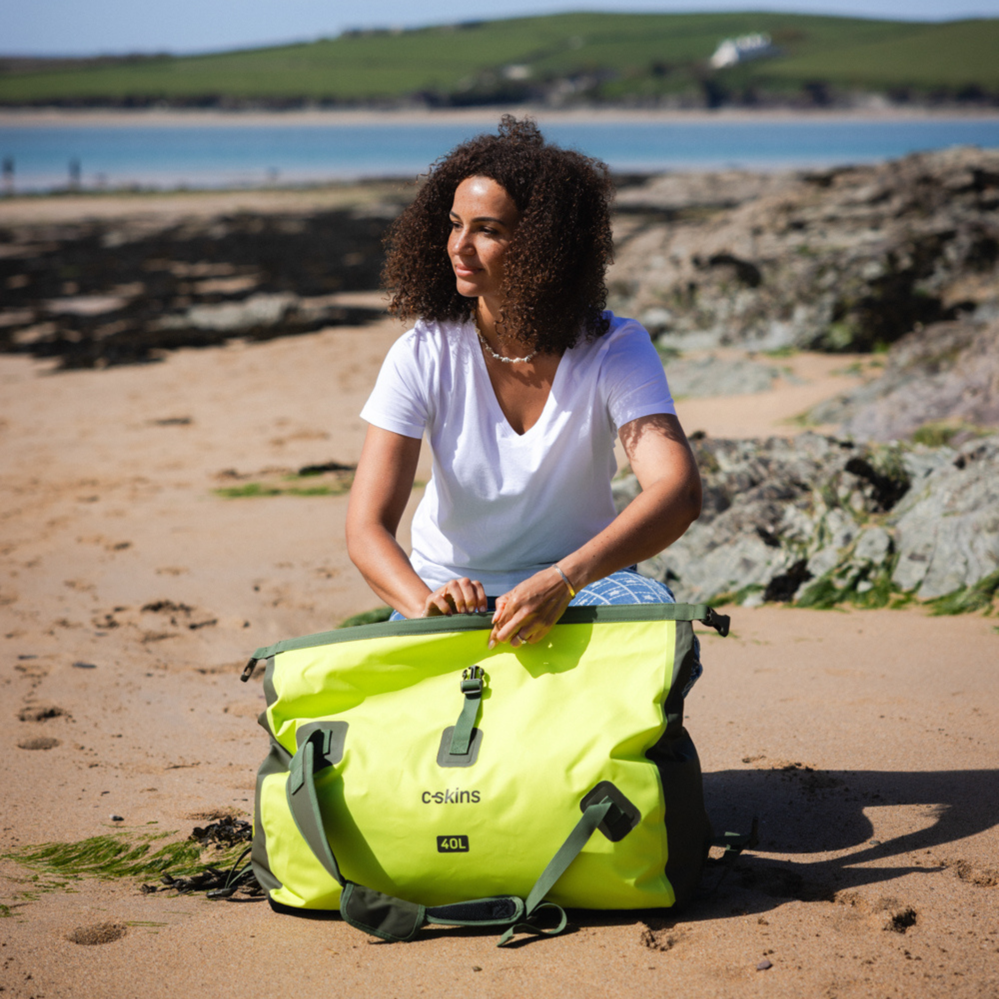 C-Skins Storm Chaser 40L Dry Duffel Bag (Flash Green)