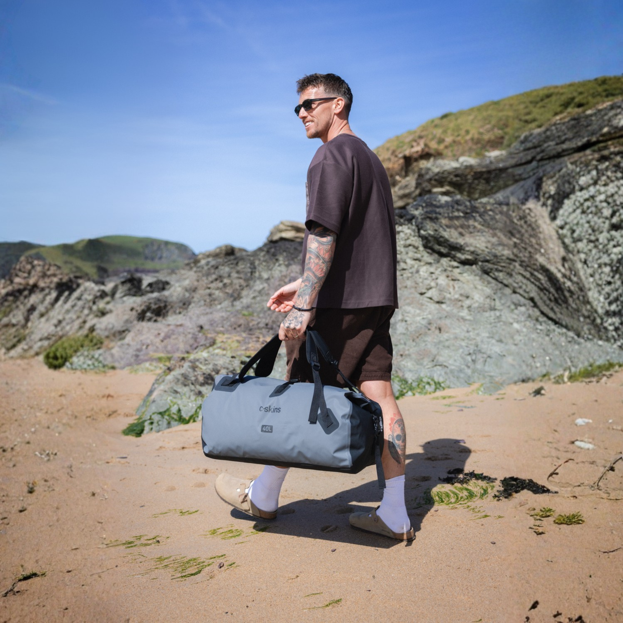 C-Skins Storm Chaser 40L Dry Duffel Bag (Storm Grey)