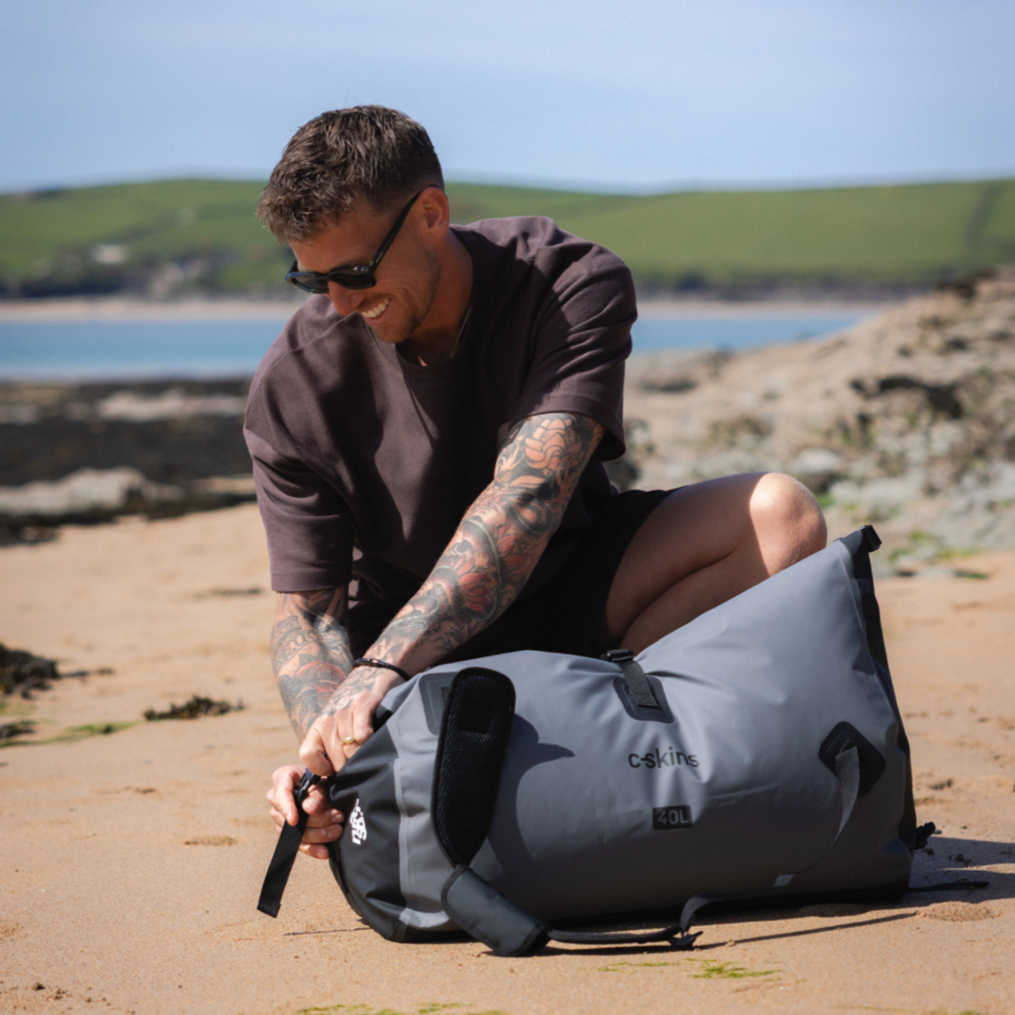 C-Skins Storm Chaser 40L Dry Duffel Bag (Storm Grey)
