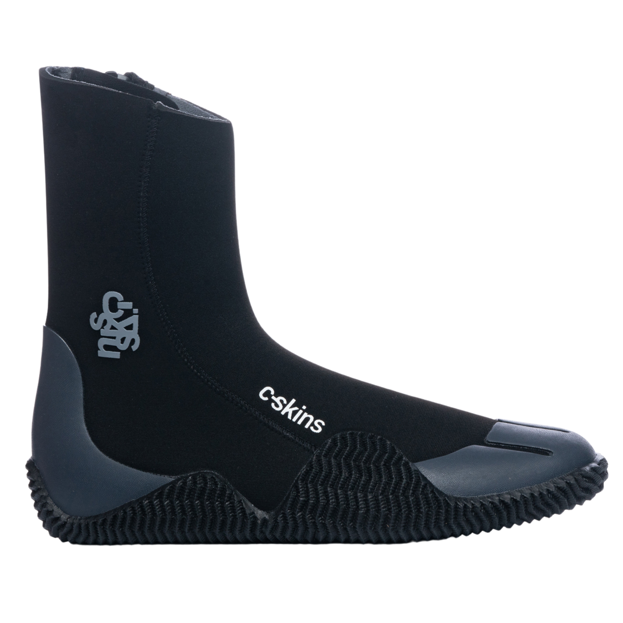 C-Skins Unisex Legend Zipped Round Toe GBS Neoprene Thermal Swim/Watersports Boots (Black/Charcoal)(5mm)