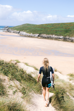 Load image into Gallery viewer, C-Skins Women's Element 3/2mm Flatlock Shorty Wetsuit (Black/Slate/Azure Blue)