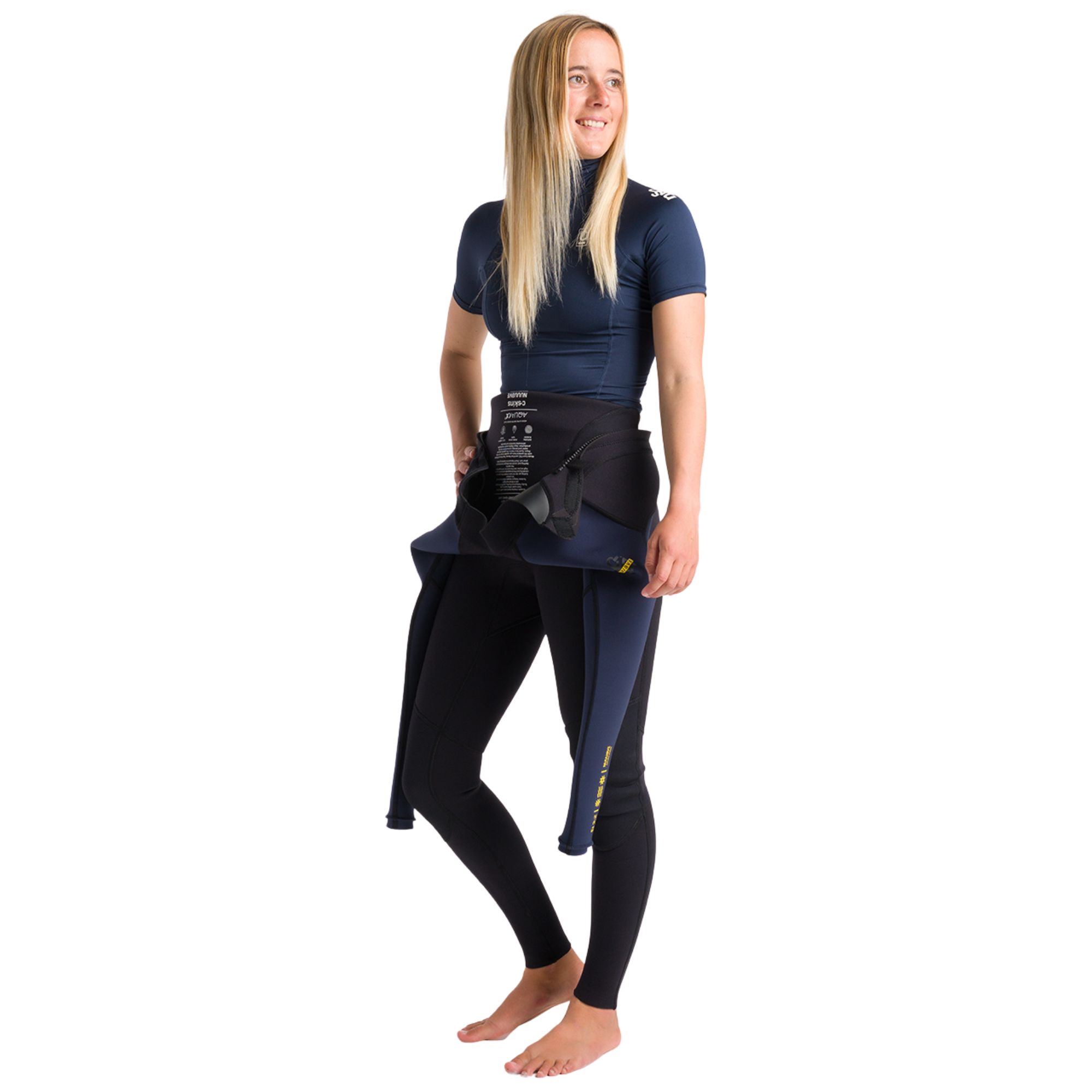 C-Skins Women's NuWave Rash X UPF50+ Short Sleeve Rash Vest (Bluestone/White)