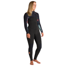 Load image into Gallery viewer, C-Skins Women's NuWave Solace 4/3mm GBS Chest Zip Steamer Wetsuit (Raven/Black)