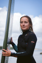 Load image into Gallery viewer, C-Skins Women's NuWave Solace 4/3mm GBS Chest Zip Steamer Wetsuit (Raven/Black)