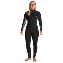 Load image into Gallery viewer, C-Skins Women's NuWave Solace 4/3mm GBS Chest Zip Steamer Wetsuit (Raven/Black)
