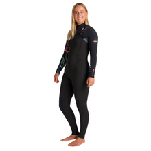 Load image into Gallery viewer, C-Skins Women's NuWave Solace 4/3mm GBS Chest Zip Steamer Wetsuit (Raven/Black)