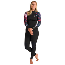 Load image into Gallery viewer, C-Skins Women's NuWave Solace Lite 3/2mm Flatlock Steamer Wetsuit (Black/Tropical)