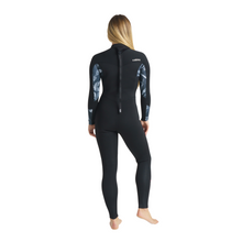 Load image into Gallery viewer, C-Skins Women's Solace 5/4/3mm Back Zip GBS Steamer Wetsuit (Black/Tropical/Black Rose)