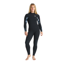 Load image into Gallery viewer, C-Skins Women's Solace 5/4/3mm Back Zip GBS Steamer Wetsuit (Black/Tropical/Black Rose)
