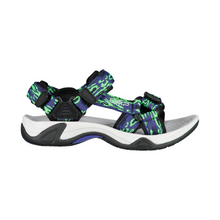 Load image into Gallery viewer, CMP Kids Hamal Vegan Friendly Hiking Sandals (B.Blue/Verde Fluo)(Sizes EU28-37)