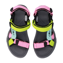 Load image into Gallery viewer, CMP Kids Hamal Vegan Friendly Hiking Sandals (Lagoon/Pink Fluo/Acido)(Sizes EU31-37)