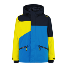 Load image into Gallery viewer, CMP Kids Twill Hooded Waterproof Ski Jacket (B.Blue/Royal Blue/Winter Sun)