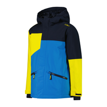 Load image into Gallery viewer, CMP Kids Twill Hooded Waterproof Ski Jacket (B.Blue/Royal Blue/Winter Sun)