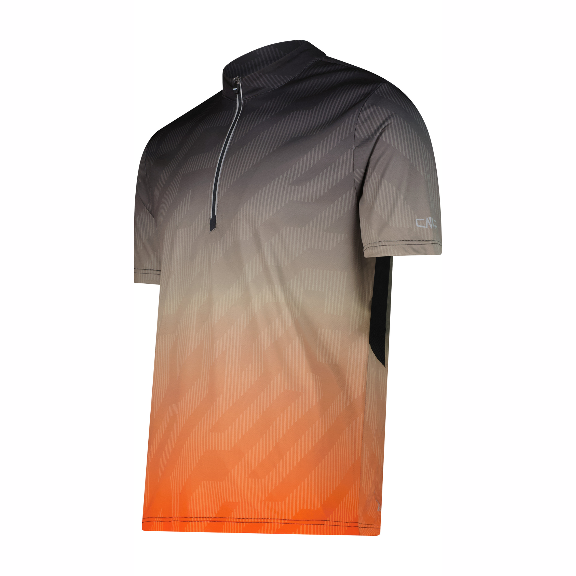 CMP Men's Freebike Short Sleeve Half Zip Cycling Tee Anthracite Corda Orange 63ZV 36N5337