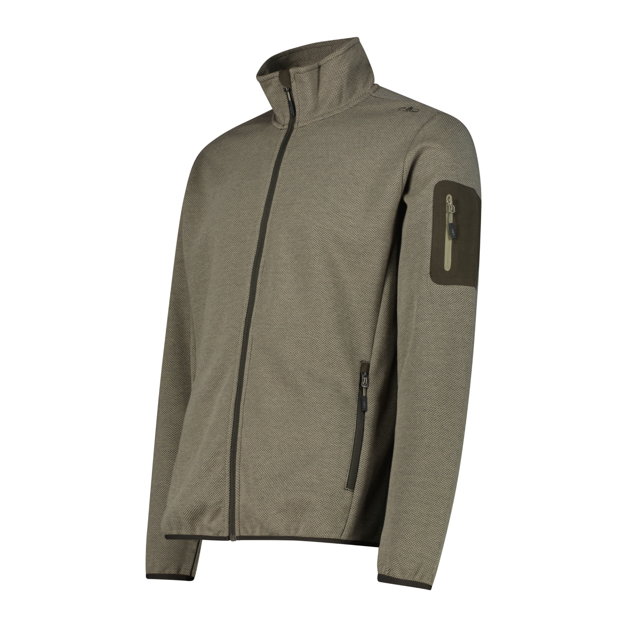 CMP Men's Jacquard Knit-Tech Full Zip Fleece (Sage/Pine)