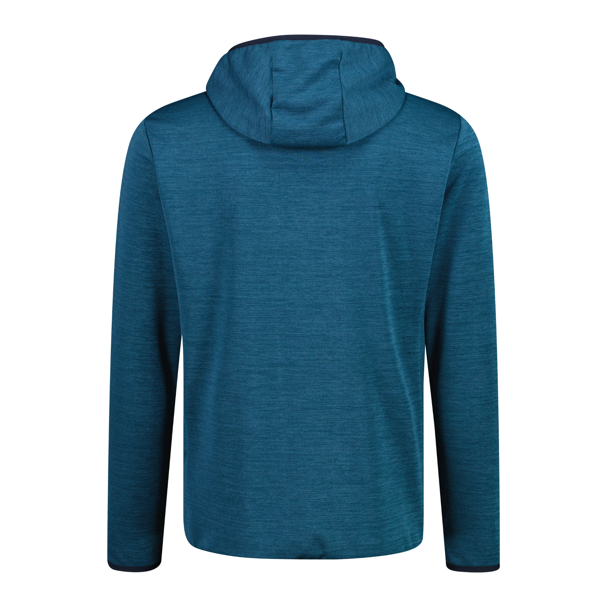 CMP Men's Jacquard Melange Hooded Full Zip Fleece (Petroleum Mel)