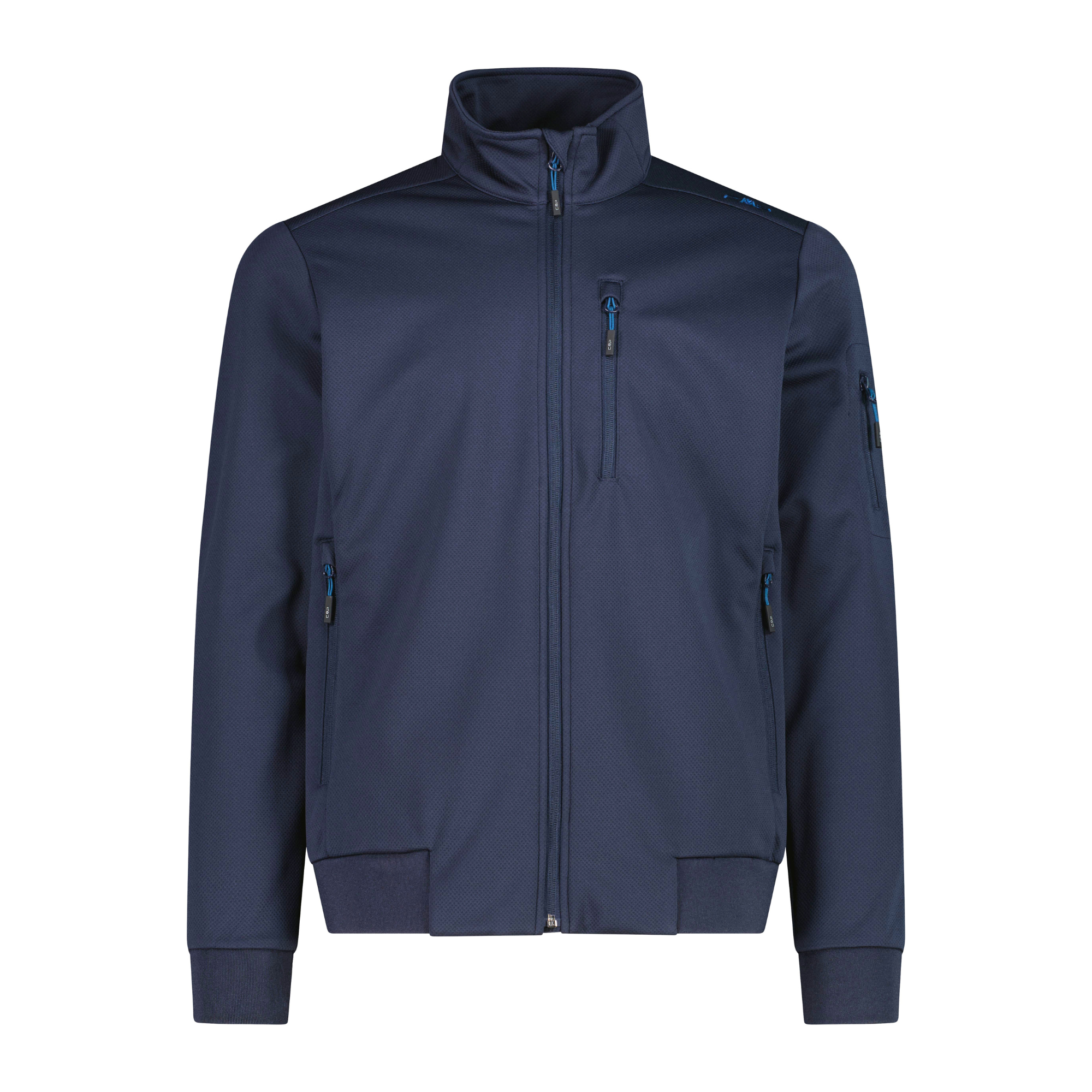 CMP Men's Jacquard Softshell Jacket (Black Blue)