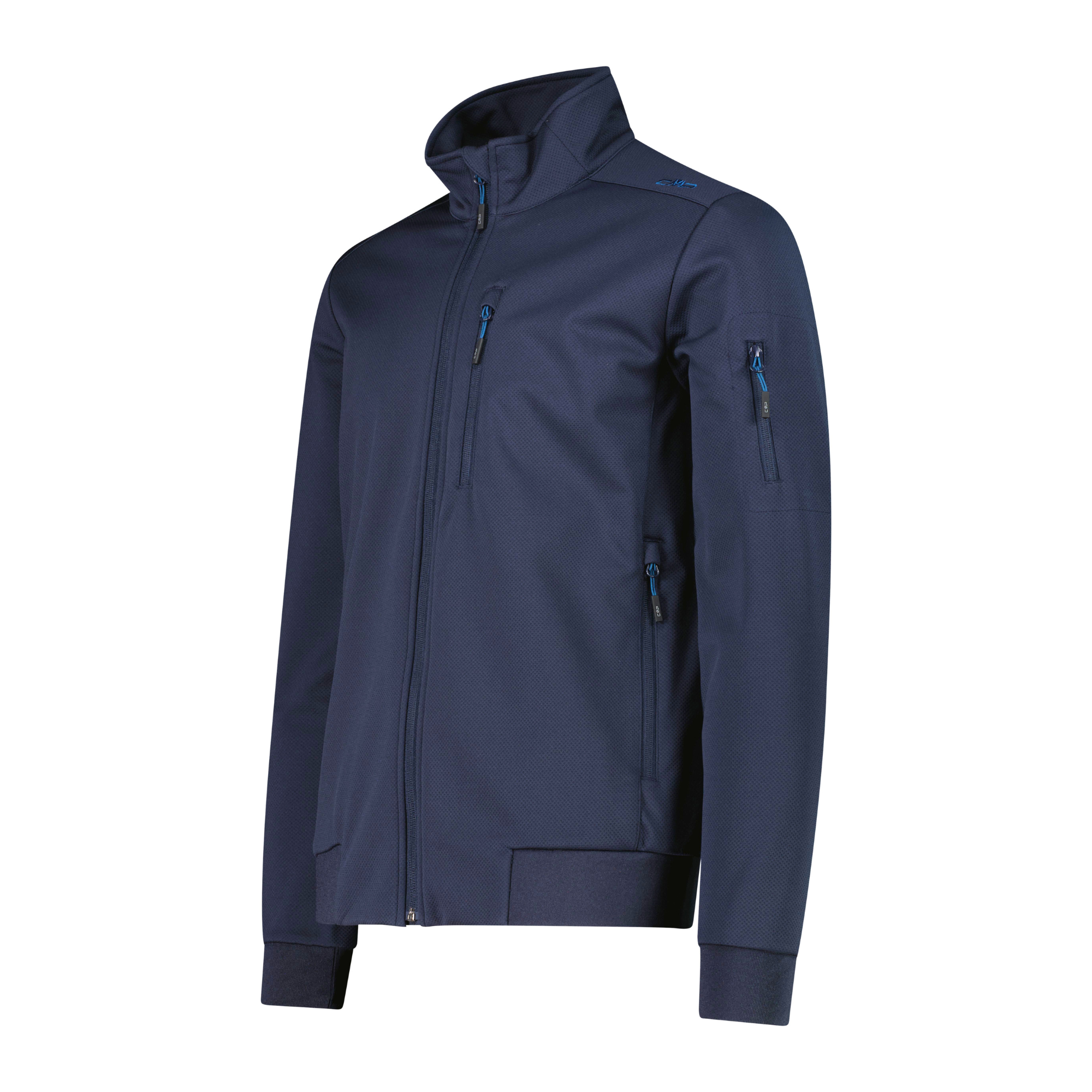 CMP Men's Jacquard Softshell Jacket (Black Blue)