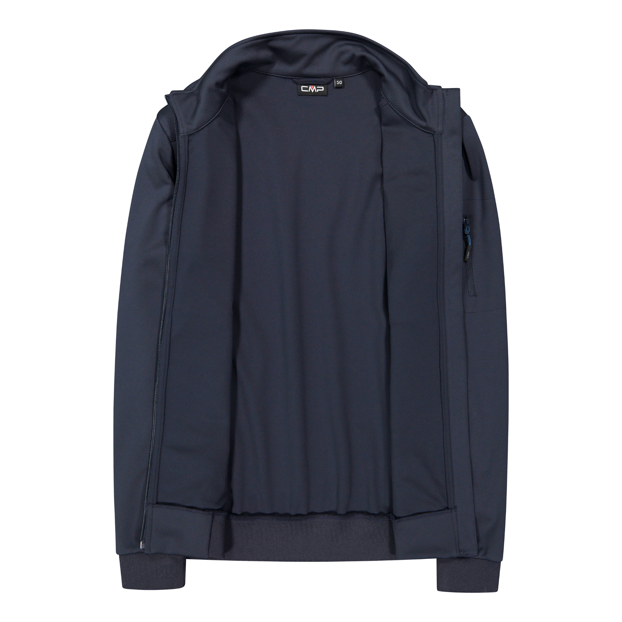 CMP Men's Jacquard Softshell Jacket (Black Blue)