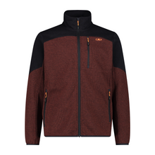 Load image into Gallery viewer, CMP Men's Knit-Tech Jacquard Weave Full Zip Fleece (Ruggine/Nero)