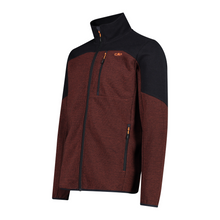 Load image into Gallery viewer, CMP Men's Knit-Tech Jacquard Weave Full Zip Fleece (Ruggine/Nero)