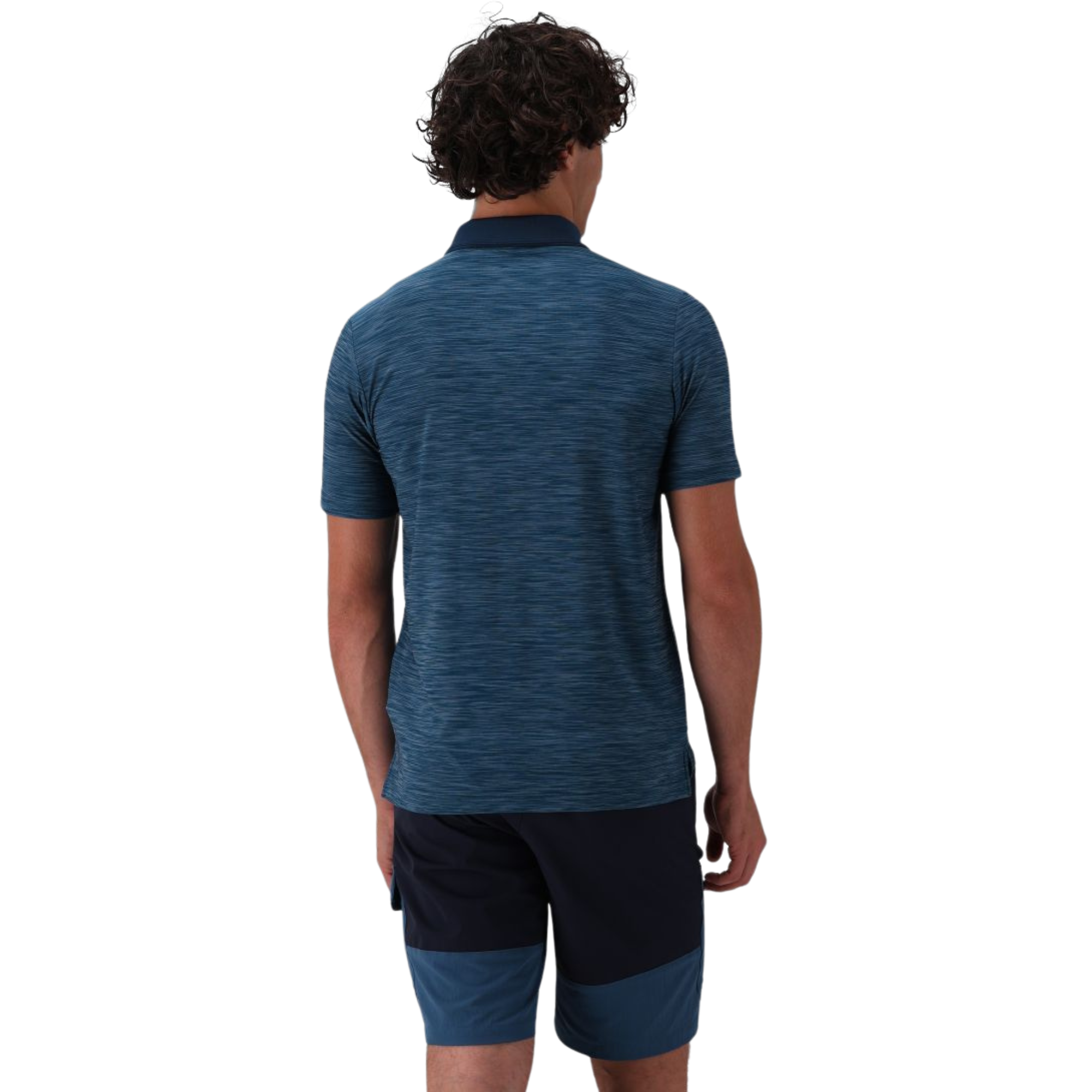 CMP Men's Melange Stretch Jersey Short Sleeve Technical Polo Shirt (Petroleum Mel)