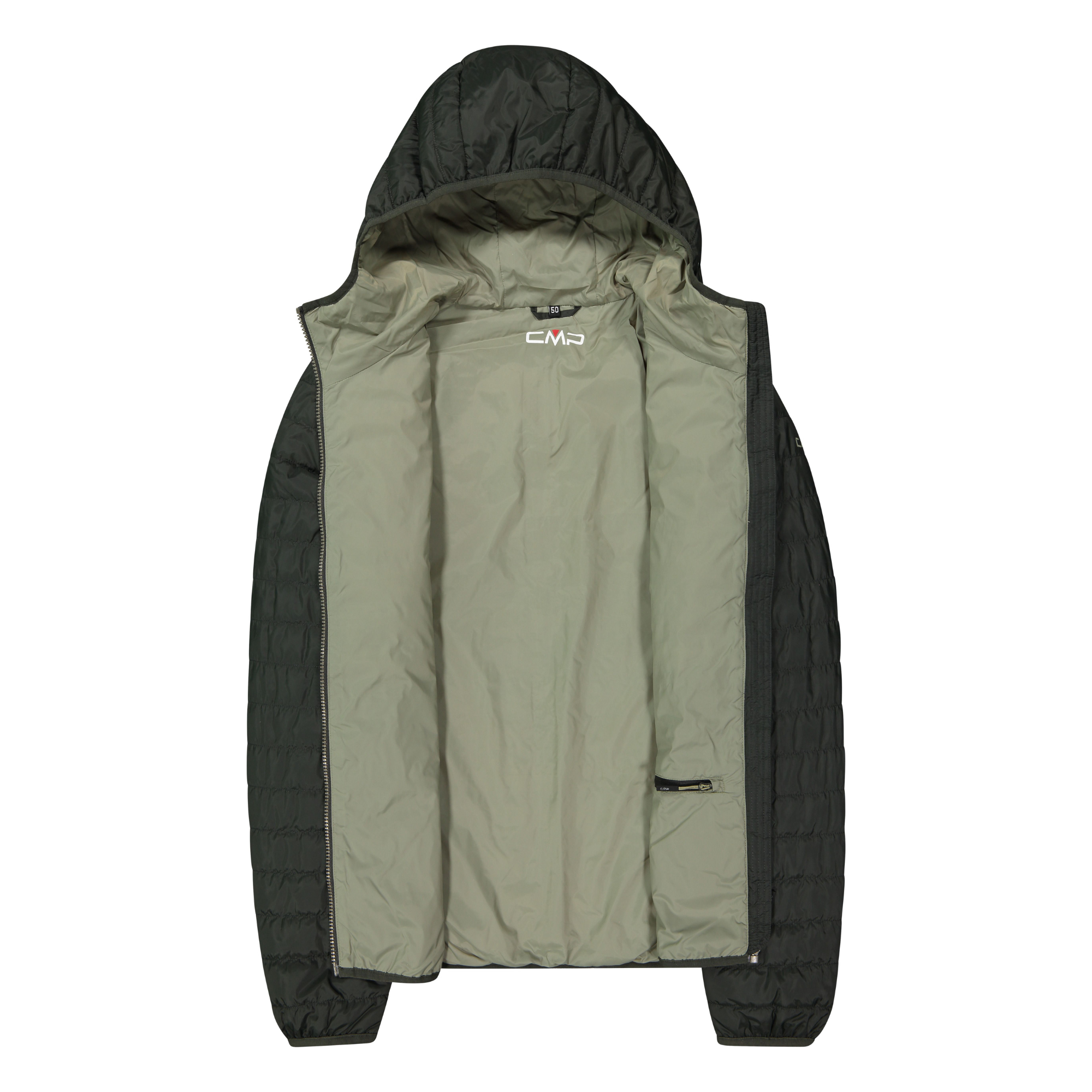 CMP Men's Padded Hooded Insulated Jacket (Pine)