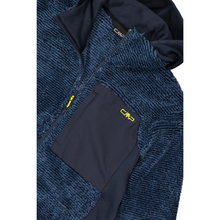 Load image into Gallery viewer, CMP Men's Unlimitech Highloft Hooded Full Zip Fleece (Bluestone/B. Blue)