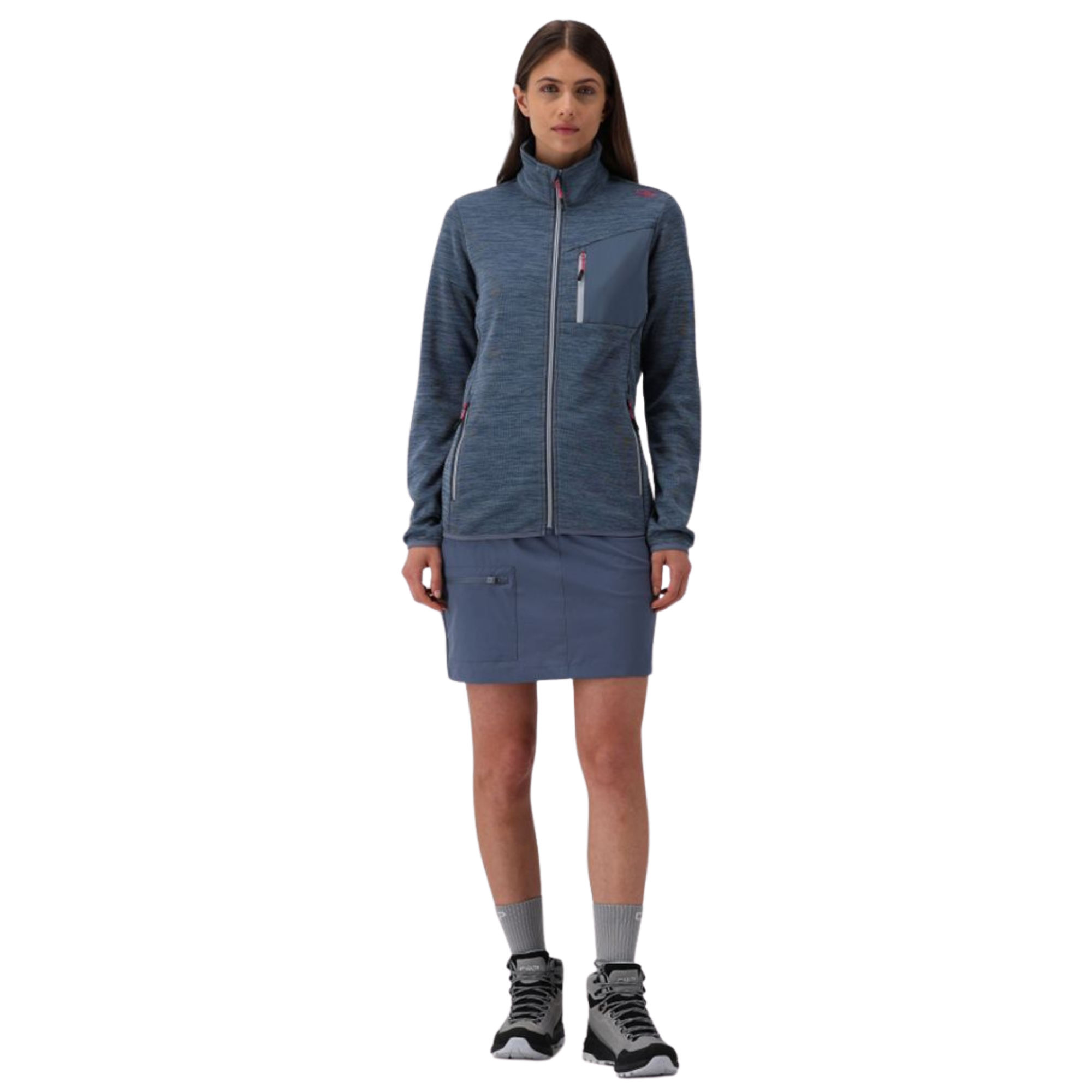 CMP Women's Jacquard Full Zip Fleece (Space Mel)