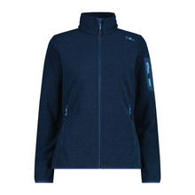 Load image into Gallery viewer, CMP Women's Jacquard Knit-Tech Heavy Full Zip Fleece (Blue Ink/Lighter)