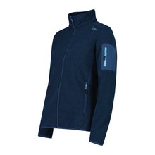 Load image into Gallery viewer, CMP Women's Jacquard Knit-Tech Heavy Full Zip Fleece (Blue Ink/Lighter)