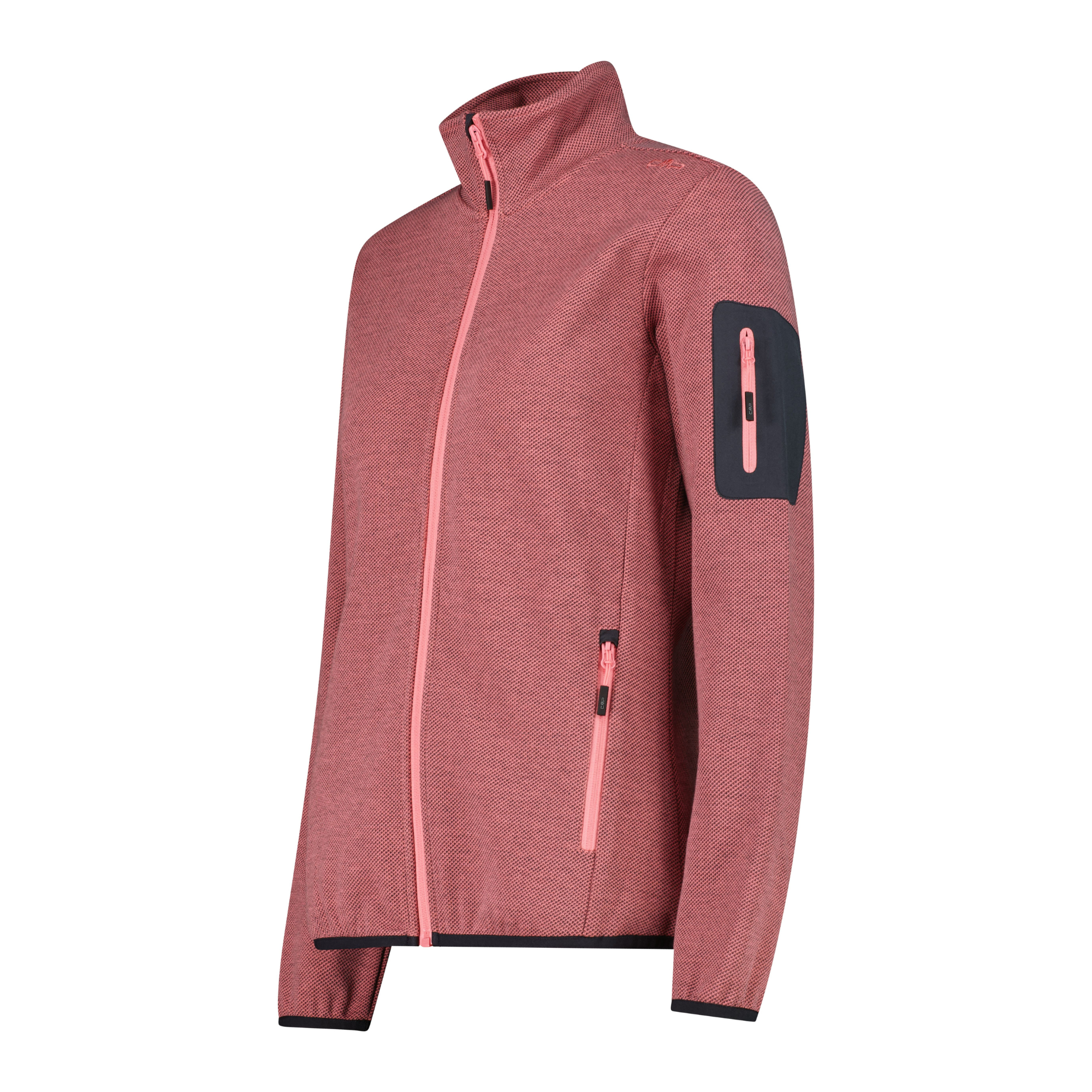 CMP Women's Knit Tech Full Zip Fleece (Coral/Anthracite)
