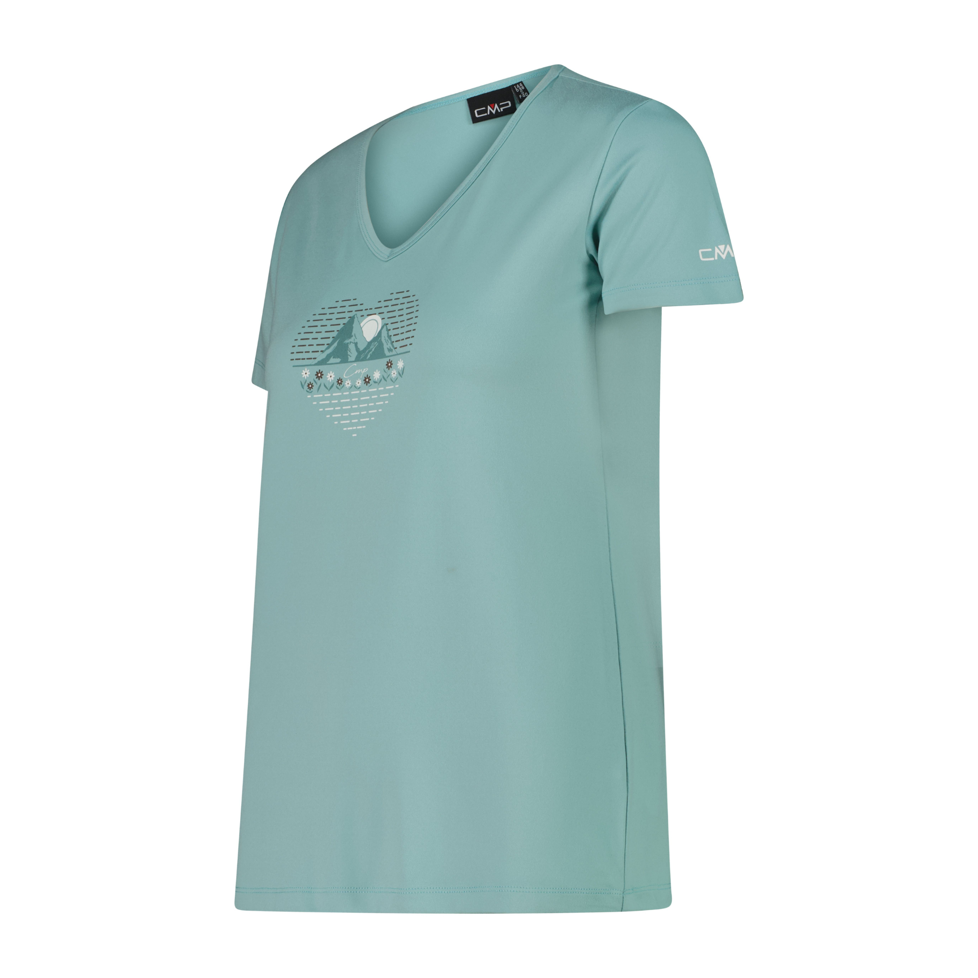 CMP Women's Printed Short Sleeve Technical Tee (Lagoon)