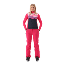 Load image into Gallery viewer, CMP Women's Softech Mountain Print Half Zip Technical Top (Red Carminio)