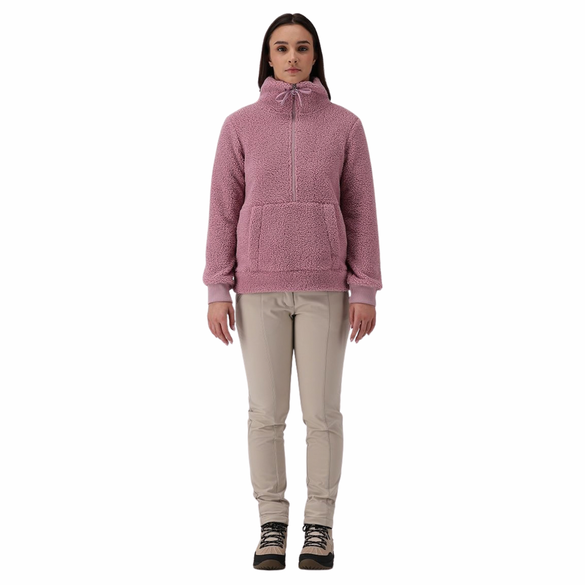 CMP Women's Teddy Half Zip Fleece Top Blush B648 32P3806