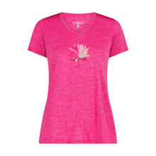 Load image into Gallery viewer, CMP Women's V Neck Printed Short Sleeve Technical Tee (Festival Melange)