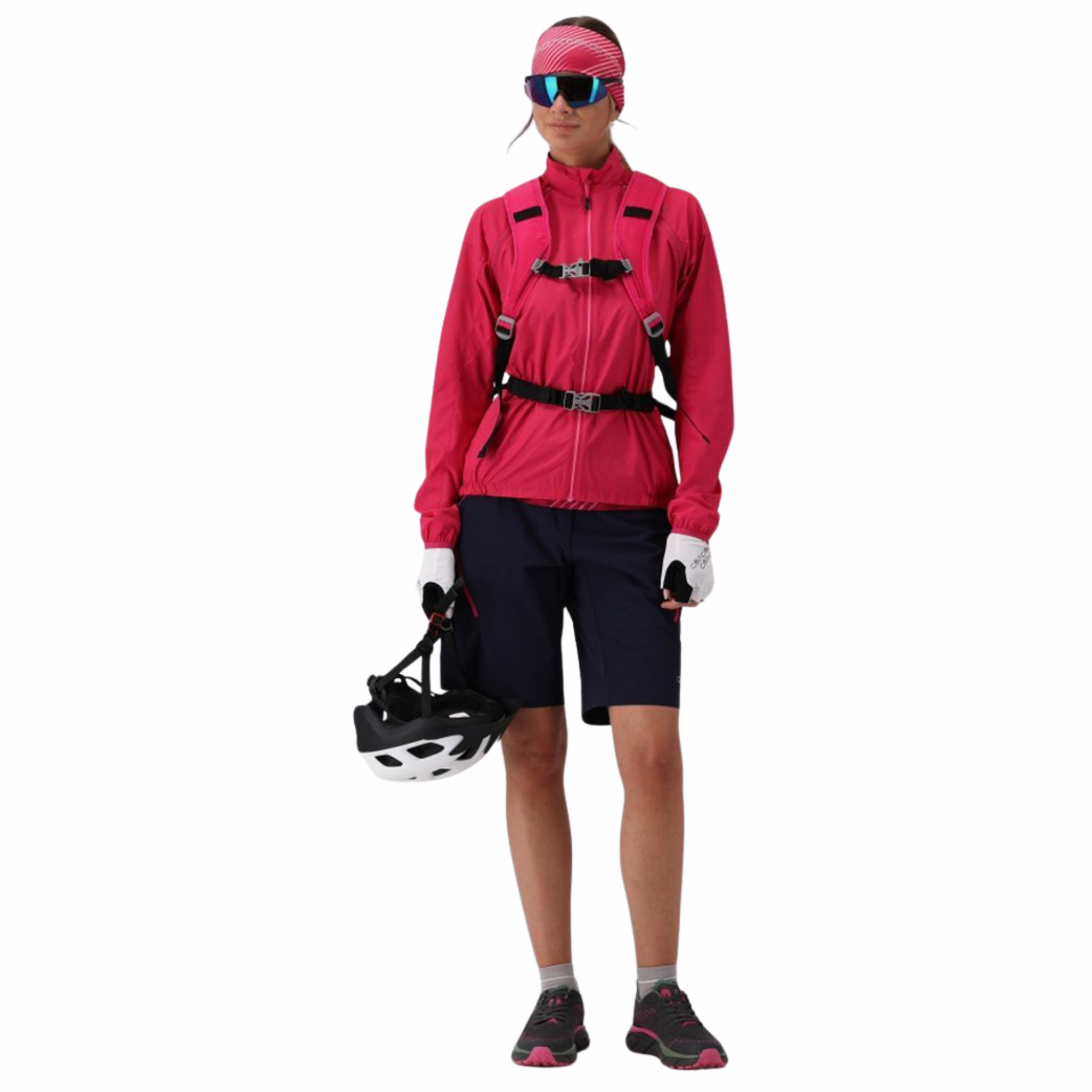 CMP Women's Windproof Cycling Jacket with Detachable Sleeves Magenta B807 32C6136