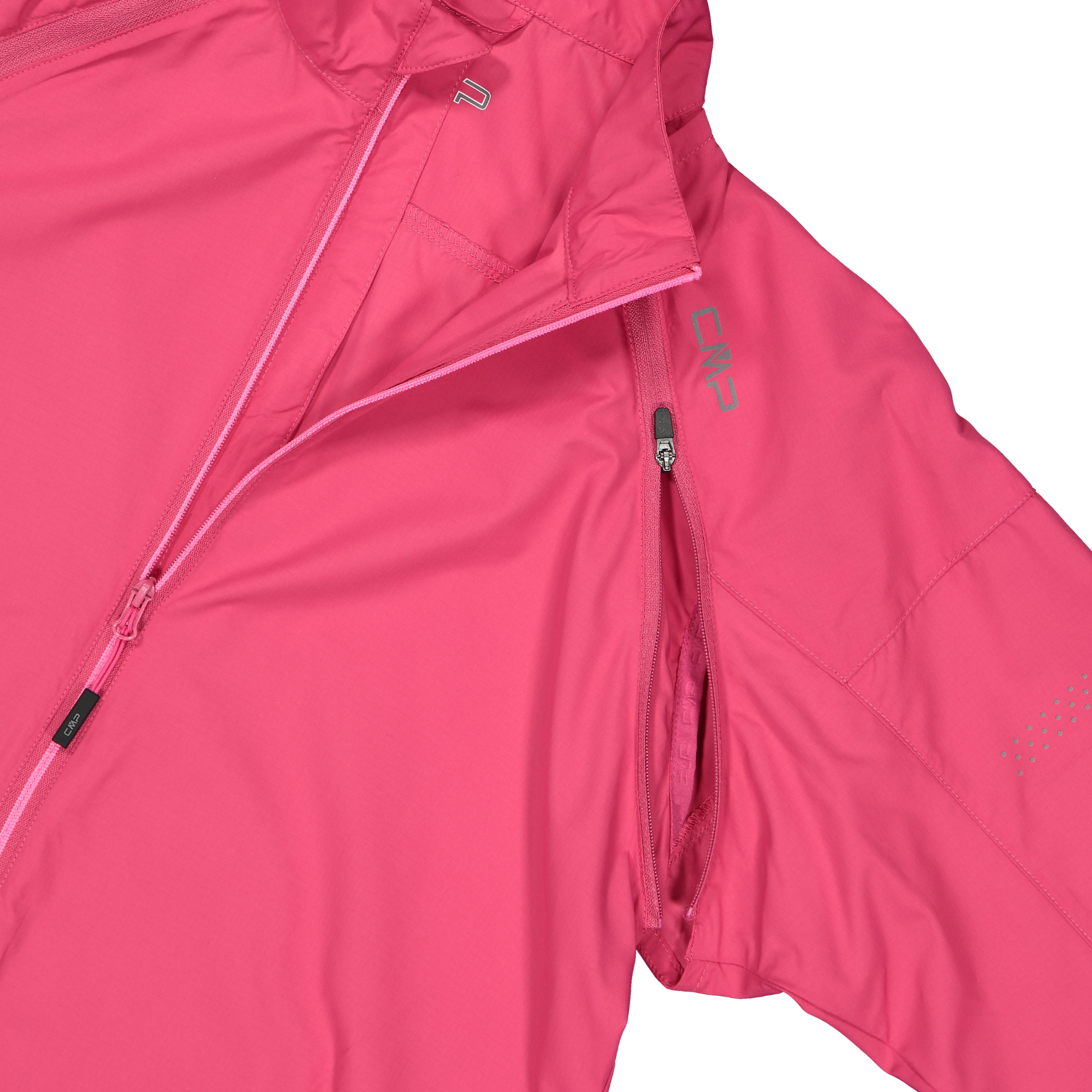 CMP Women's Windproof Cycling Jacket with Detachable Sleeves Magenta B807 32C6136