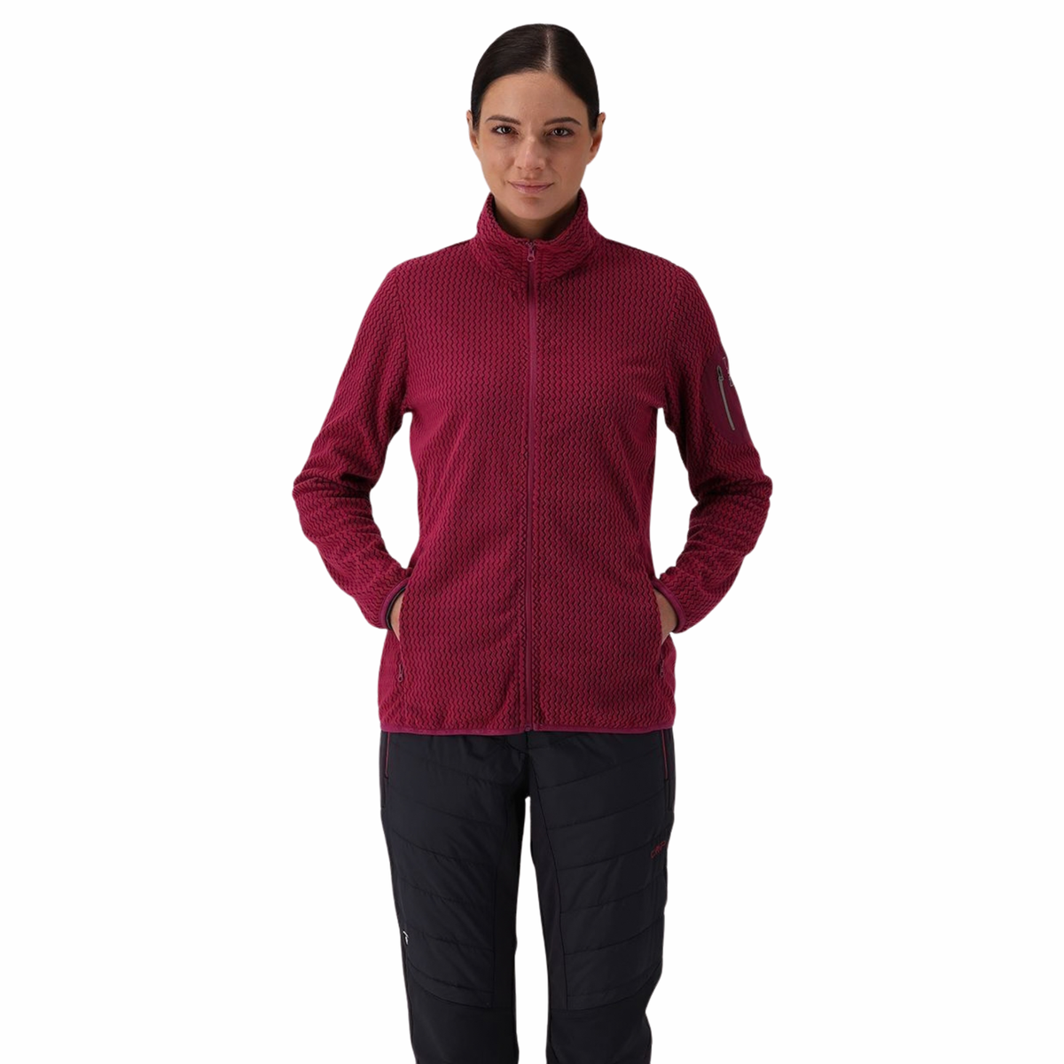 CMP Women's Zig Zag Full Zip Fleece Jacket Amaranto C489 36H1296