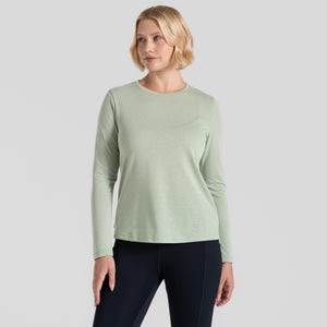 Craghoppers Women's Akona Nosilife Insect Repellent Long Sleeve Tech Tee (Bud Green Marl)