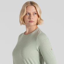 Load image into Gallery viewer, Craghoppers Women&#39;s Akona Nosilife Insect Repellent Long Sleeve Tech Tee (Bud Green Marl)
