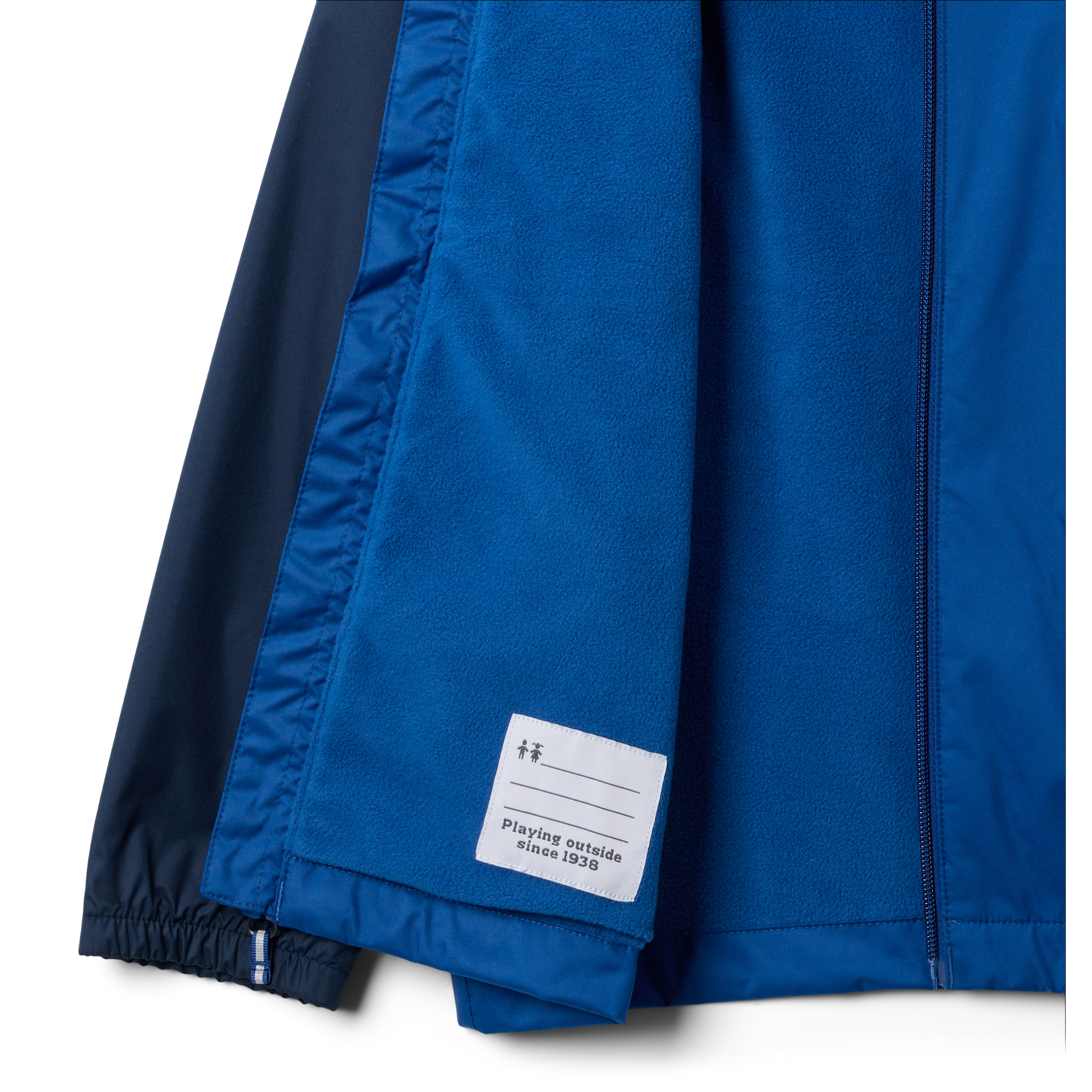 Columbia Kids Rainy Trails III Fleece Lined Waterproof Jacket (Mountain Blue/Collegiate Navy)