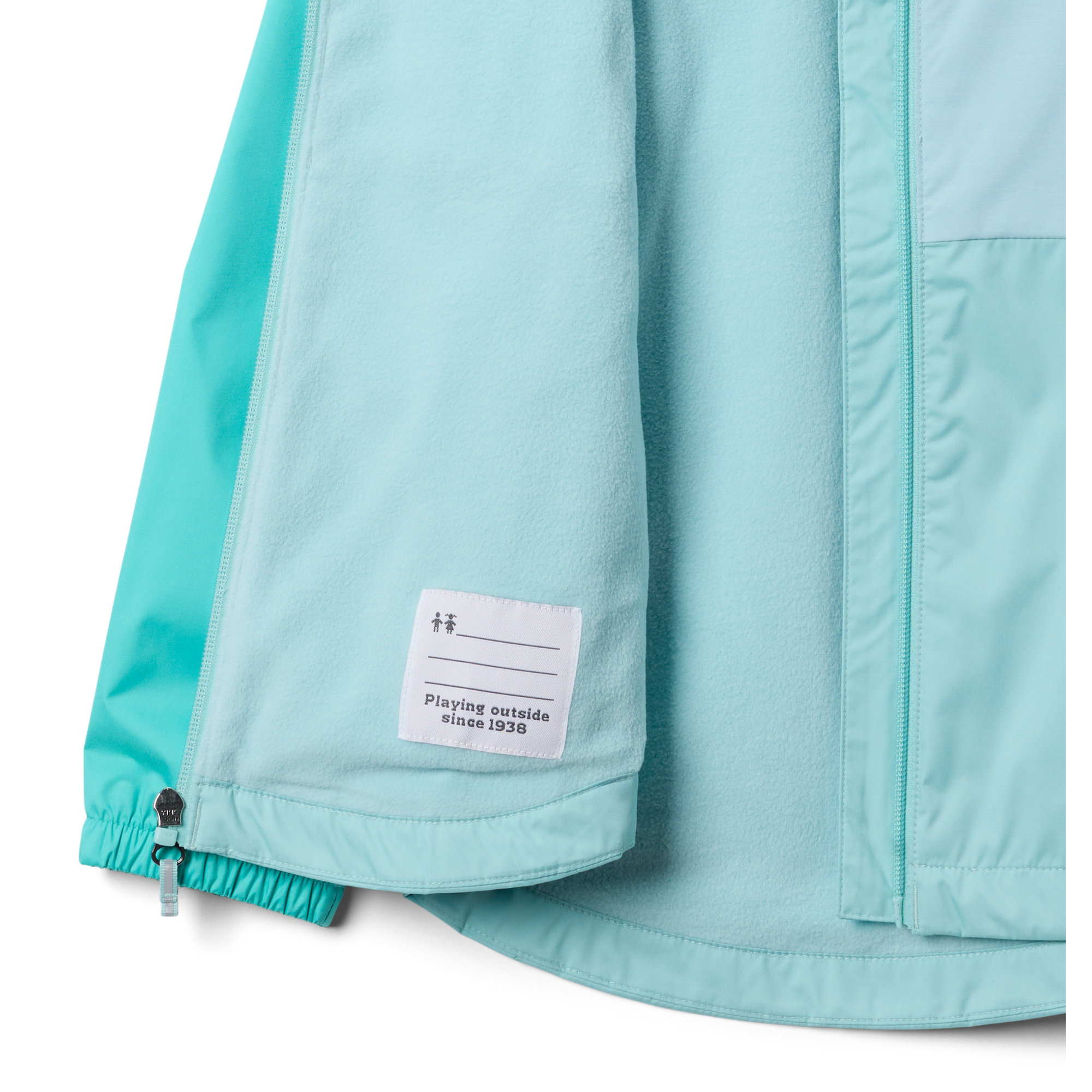 Columbia Kids Rainy Trails III Fleece Lined Waterproof Jacket (Spray/Marine Light/Dolphin)