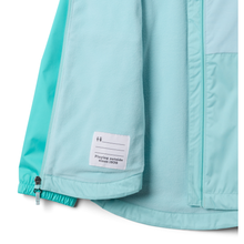 Load image into Gallery viewer, Columbia Kids Rainy Trails III Fleece Lined Waterproof Jacket (Spray/Marine Light/Dolphin)
