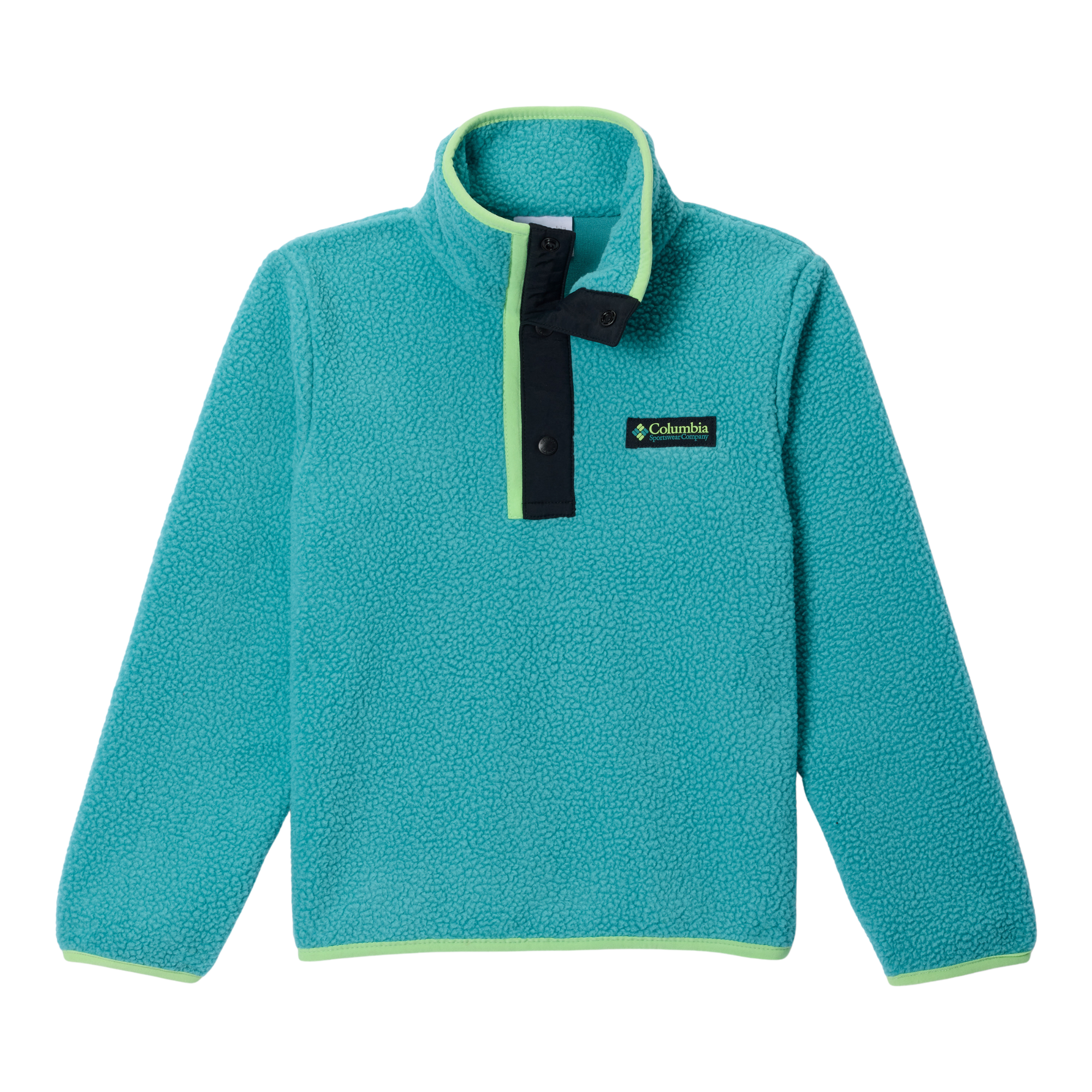 Columbia Kids Unisex Helvetia II Sherpa Half Snap Fleece Top Teal Black 330 2087831