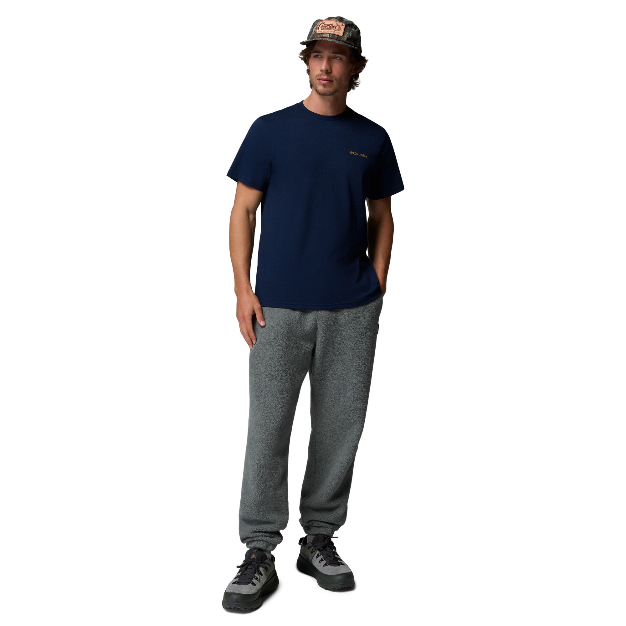 Columbia Men's CSC Logo Back 100% Organic Cotton Short Sleeve Tee Collegiate Navy Boxy Brand 465 2155011